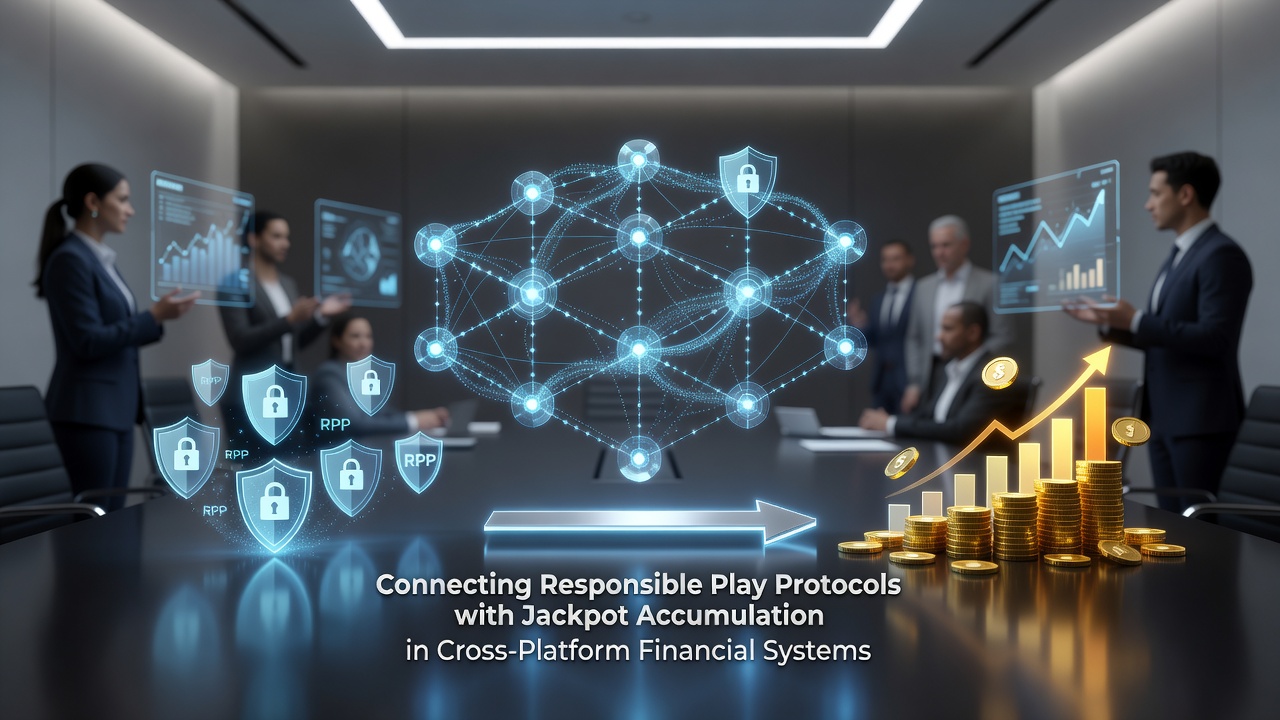 Diagram of financial data flows between responsible play databases and progressive jackpot ledgers